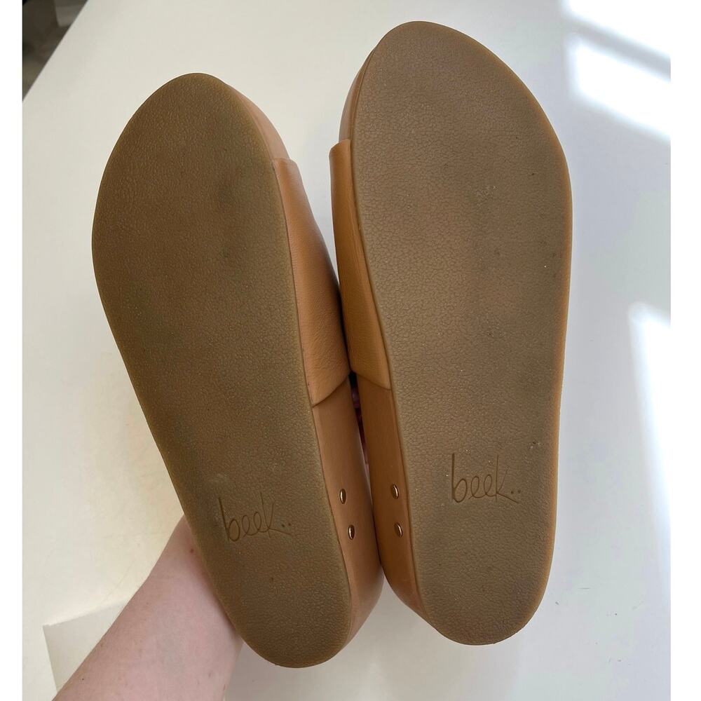 Beek Pelican Platform Leather Sandals Memory Foam Arch Support Honey - Size 8 - Picture 8 of 11